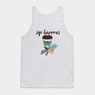 Positive Women's Coffee Lover Quote Floral Girls Coffee Gift Tank Top